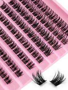 Rikuaild 120 件 D 卷睫毛 浓密交叉睫毛 自然外观 8-16 毫米 DIY 假睫毛 蓬松柔软睫毛延长 睫毛簇、睫毛簇、单根睫毛、睫毛、假睫毛 - D - 查看 6