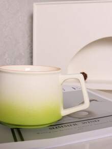 1 Stück 270ml Tasse im Ins-Stil aus Keramik mit Griff, Farbverlauf, Farbverlauf Farbe Latte Tasse, hochwertiger Nachmittagstee Tasse, modischer Becher/Rührkrug, Damen Bürotasse - Kaffeetasse mit Farbverlauf - Übersicht 8