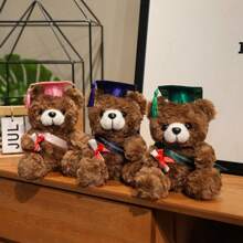 Graduation PhD Cap With Teddy Bear Ribbon | Creative Graduation Souvenir, Plush Teddy Bear Doll, Dorm Decor Photo Prop, Gift For Teacher, Classmate, Friend For Graduation Season