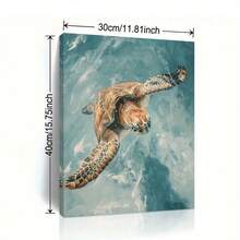 1pc Turtle Beach Landscape Canvas Poster - With Wooden Framed, High Quality Landscape Canvas Printed Art Decoration, Perfect Gift For Family And Friends, Ready To Hang In Living Room, Bedroom, Restaurant, Kitchen, Dormitory - Wall Art Decoration - 06 - 查看 4