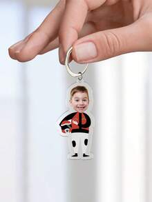 1 件个性化肖像钥匙扣、定制照片、赛车人物钥匙扣、纪念钥匙扣、亚克力钥匙扣、定制钥匙扣、肖像钥匙扣、个性化钥匙扣、独特钥匙扣 - 送给男朋友/女朋友、丈夫/妻子、爸爸/妈妈的特别礼物，适合圣诞节、新年、情人节、生日、周年纪念日、父亲节/母亲节，送给她/他的独特礼物 - 彩色 - 查看 5
