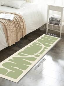 1 Piece Green Carpet, Modern Minimalist Geometric Style, Hall Carpet, Rectangle Crystal Velvet Carpet, 1000g/M², Anti-Slip Washable, Decorative For Home, Living Room, Kitchen, Dining Room, Office, All Season - Green - View 5