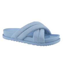 Women's Slide Sandals Slip On Open Toe Cute Platform Criss Cross Flat Sandals - Denim Blue - View 5