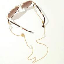 1 件时尚金色金属山茶花女士眼镜链，防滑眼镜和老花眼镜挂绳 - 彩色 - 查看 4