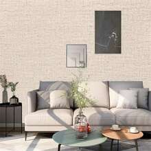 3D Linen Textured Adhesive Wallpaper 5mx 45cm - Bege MA110B - View 3