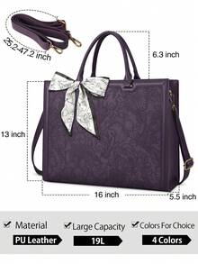 NEWHEY Laptop Bag For Women 15.6 Inch Tote Waterproof Leather Computer Business Lightweight Office Briefcase Large Capacity Handbag Shoulder - Multicolor - View 12