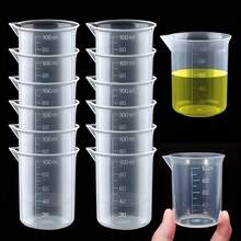 [Thickened Measuring] Measuring Cup | 10pcs/20pcs, 3.38oz | PP Thickened | Graduated, Multifunction | Kitchen, Baking, Cooking | Essential Kitchen Tools - Transparent White - View 1