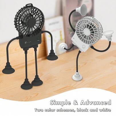 1pc Cool Robot Portable Rechargeable Fan, Flexible Multi-Scene Application, USB Charging, Handheld Electric Fan, Ideal For Strollers/Travel/Outdoor, Essential For Summer! Travel Must-Have! Gift For Friends, Holidays, Birthdays