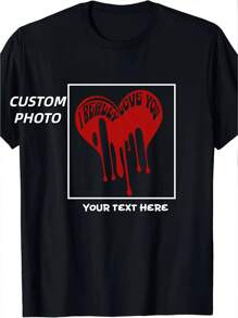 Übergrößen Herren T-Shirt mit personalisierbarem Text/Foto (bis zu 6XL): Muskel-Fit Text/Foto Shirts - Wo große Körperrahmen auf noch größere Persönlichkeiten treffen, Mehrzweck-Einsetzbarkeit wie Fitness/Nachtclub/Geschäftsfreizeit usw.