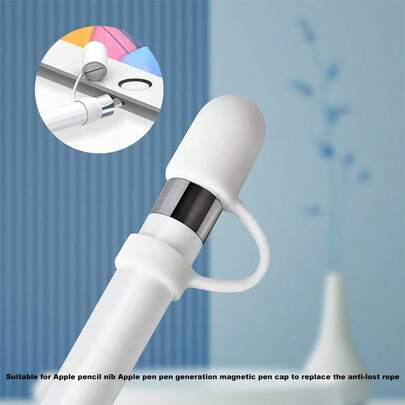 Apple Pencil 1:a generationens skyddslock mot tappar, silikonskyddsfodral kompatibelt med Apple Pencil Pro, 2:a generationen och Apple Pencil (USB-C), mjukt silikonskydd för styluspenna, tillbehör till kapacitiv penna