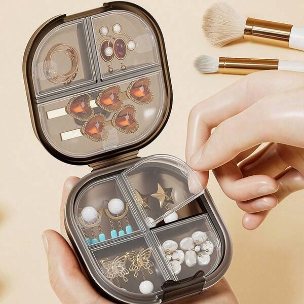 Earrings, Rings & Jewelry Box, Premium Jewelry Organizer Box With Lid For Necklace, Earrings