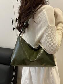 Túi đeo vai hình lưỡi liềm dệt phối màu tương phản thời trang, phù hợp để đi mua sắm, đựng ví, dành cho phụ nữ trẻ, sinh viên đại học, người mới bắt đầu sự nghiệp, các quý cô văn phòng. Cũng thích hợp cho văn phòng, trường đại học, công việc, kinh doanh, đi lại, hoạt động ngoài trời, du lịch và dã ngoại. - màu xanh lá - Xem 5