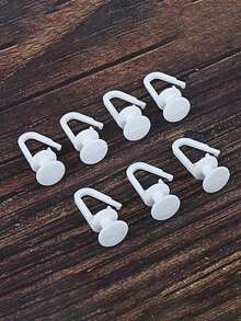 Easy-Install White Plastic Curtain Hooks - Glider ShapeFor Pencil Pleats, Contemporary Style Window Curtain Runners With Hanging Capability, Easyinstall Hooks|Sleek White Finish|Practical Design,Suitable For Caravans, Ceilings, And Shower Curtains. - Multicolor - View 7