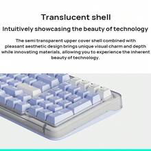 Bàn phím K98M Trục đá cẩm thạch có thể hoán đổi nóng Vỏ trong suốt Phím bấm PBT trong suốt Kết nối kép không dây Bluetooth Bố cục 98 hàng Toàn diện và nhỏ gọn Tuổi thọ pin lâu dài Tương thích với nhiều hệ thống Màu trắng - trắng - Xem 4