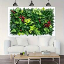 1 pieza Panel de pared de flores y césped artificial de poliéster 2D, multifuncional, universal, sin necesidad de electricidad, apto para fiesta de jardín, decoración del hogar, fondo de fotografía, suministros para fiestas, Pascua, banners de fiestas, decoración del hogar - 1 pieza - Ver 2