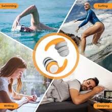 Silicone Noise Reduction Swimming Earplugs, Waterproof And Soundproof Swimming Earplugs, Sleeping Noise Reduction Earplugs
