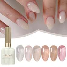 XEIJAYI 6支/套 15毫升冰色指甲油套装，适合美甲，半永久可卸UV凝胶指甲油，热门美甲礼品，春季必备 - 彩色 - 查看 1