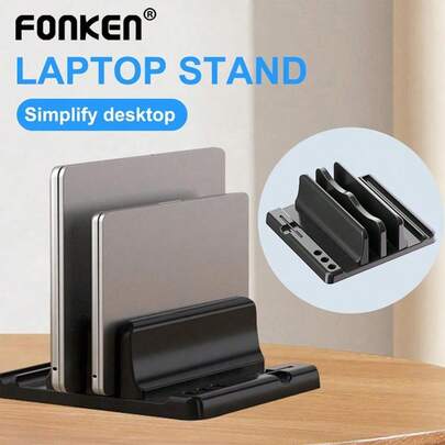 Adjustable Vertical Laptop Stand, Dual-Slot Design, Suitable For Tablets & Laptops, Space-Saving