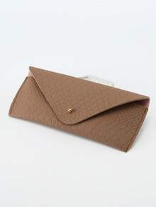 1pc Metal Studded Snake Print PU Sunglasses Case, Optical Glasses Protective Box, Suitable For Storing Various Types Of Glasses - Multicolor - View 4