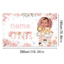 1pc Customized Pink 1st Birthday Party Banner Background Cloth, Personalized Photo, Name, Birthday Party Decoration Supplies, Porch Decoration, Family Gathering Decoration, Everyday Decor, Multi-Functional, Modern, Custom, Personalized, Unique, Ideal Gifts For Him, Ideal Gifts For Her, Boyfriend, Dad, Girlfriend, Mom, Family, Friends, Tea Room, Home, Garden, Office, For Anniversaries, For Valentine's Day, For Mother's Day, For Birthdays, For Father's Day, For Graduation, For Weddings, For Housewarming,Graphic Print - Multicolor - View 14