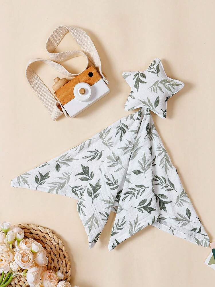 1条棉纱布婴儿舒适毛巾毯，新生儿宝宝口水巾，安抚宝宝出牙咀嚼不适 - 彩色 - 查看 5