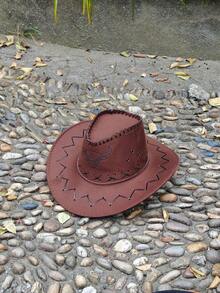 1pc New Summer Men's Windproof Leisure Wide Brim Sun Protection Hat, Suitable For Cycling, Hiking, Fishing, Outdoor Activities, Beach Walking, Fashion Drawstring Adjustable Randomized Design Sunny Hat - Multicolor - View 15