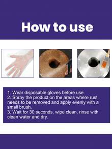 rayhong 4/2/1 Pack Stainless Steel Rust Remover, Stainless Steel Cleaner, Faucet, Door Handle, Bathroom, Kitchen, Sink, Cookware Cleaning Agent, Effective Rust Removal Without Damaging Metal (Random New/Old Model Shipped)