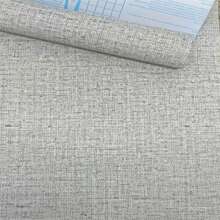 3D Linen Textured Adhesive Wallpaper 5mx 45cm - Cinza claro MA105B - Ver 1
