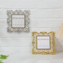 1pc Switch Sticker Gorgeous Faux Pearl Switch Sticker Protective Cover, Unique DIY Design, Elegant Home Decoration Stickers Personalised Stickers - Multicolor - View 9