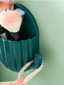 仙人掌形壁挂式收纳架，用于存放牙刷、梳子和化妆刷 - 粘性、无痕、塑料、免打孔 仙人掌壁挂式收纳盒 手机支架 牙刷 梳子 化妆刷 遥控器收纳筒 卫生、节省空间的浴室必需品 家居浴室装饰 浴室配件 浴室收纳盒 秋季装饰 返校季 - 彩色 - 查看 9