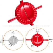 1pc Extra Large Red Plastic Dumpling Mold, Pastry Pressing Mold, Suitable For Baking Tools - Multicolor - View 3