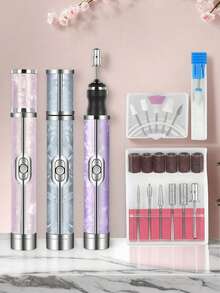 可充电USB美甲抛光套装，便携式电动美甲修脚工具，沙龙级家用美甲套装，专业美甲护理套装，适用于DIY凝胶美甲和指甲打磨，女士礼物，生日礼物，母亲节礼物 - 彩色 - 查看 3
