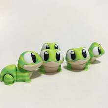 1pc 3D Printed Adorable Bulging Eyed Frog Animal Figurine, Decoration Model Ornament - Multicolor - View 7