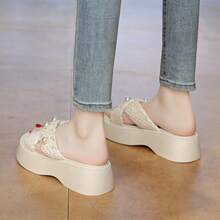 Women's Fashion Full Match Spring/Summer Outdoor Beach Non Slip Comfortable Breathable Casual Thick Bottom Height Raising Sandals - Beige - View 4