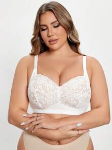 Áo ngực không dây định hình thời trang ren cỡ lớn cho nữ - trắng - Xem 4