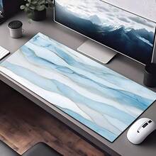1 pezzo Tappetino mouse da gioco extra large esteso, antiscivolo, con design a strisce di marmo, tappetino da scrivania durevole, adatto per eSport, computer e ufficio, tavolo da pranzo, isola di cucina
