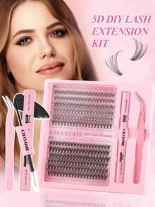 独立 Dolly 睫毛延长套装 - 自然、飘逸、延长睫毛，10D、20D、30D、40D、80D、100D - 卷曲、易佩戴、可重复使用、配有胶水和刷子 - 非常适合日常使用和派对，适合初学者，自然外观睫毛 | 卷曲睫毛 | 可重复使用睫毛、睫毛延长、万圣节礼物、圣诞礼物。 - 黑色 - 查看 5