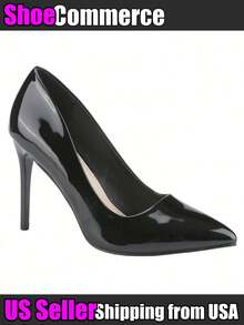 Women's Pumps 4 Inch High Heels For Women Pointy Closed Toe Patent Leather Sexy Stiletto Wedding Heel Homecoming Prom Shoes Summer Shoes - Bằng sáng chế đen - Xem 1