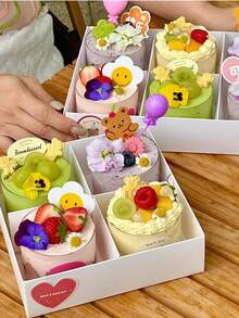 2个/4个装透明盖方形/六边形/井字形甜点盒，适用于迷你纸杯蛋糕、巧克力、生日派对、婚礼、节日甜点、饼干、糖果包装