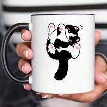 [Cute Cartoon Kitten Pattern Mugs] 1pc Creative And Unique Ceramic Coffee Mugs For Juice, Milk, Coffee - Perfect Birthday Gift And Holiday Gift For Family, Him, Office Afternoon Tea Coffee Mugs, Family Breakfast Milk Mugs, Cold Drink Mugs, Mugs Of Water, Milk Tea Mugs, Beer Mugs And Other Interesting Mugs, Reusable Ceramic Material, Also Suitable For Party Creative Gifts. Back To School