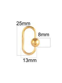 2pcs Stainless Steel Oval Screw Lock Clasp Findings Gold Geometric Carabiner Lock Hook Spiral Clasps For DIY Jewelry Necklace Bracelet Making Accessories Supplies