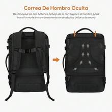 Avion, Mochila de Viaje Grandes  Cubos de Embalaje, Mochila de Viajera Resistente al Agua para Avion, Maleta de Viaje para Hombres y Mujeres - Negro - Ver 4