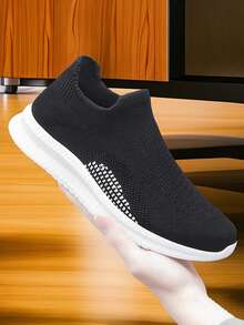 CLOHOO Brand Special EVA Outsole Breathable Comfortable Men's Casual Sports Shoes, Slip-On Comfortable Loafers, Outdoor Hiking & Running Shoes - Black - View 6