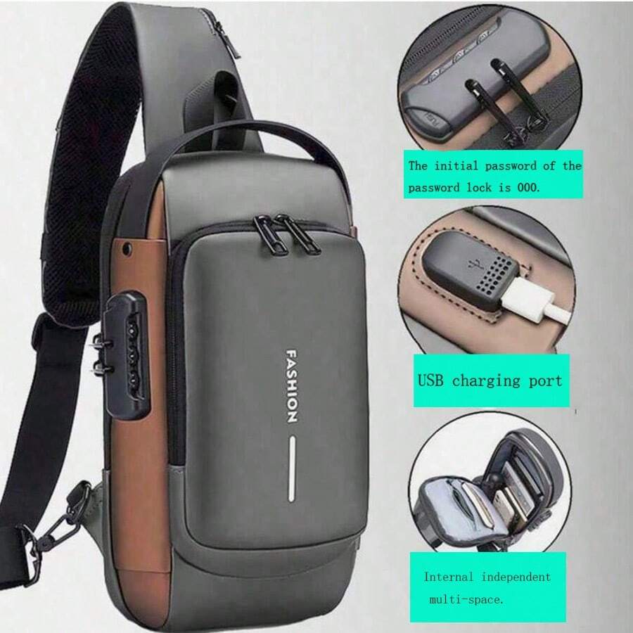 防盗密码锁胸包、街头时尚摩托车包、休闲运动斜挎包、防水背包大学包夏季新生书包多功能感恩节胸包侧包挎包皮包流浪包腰包情人节旅行必需品节日必需品贴纸情人节礼物情人节礼物运动生活夏季包春假包腰包学校用品