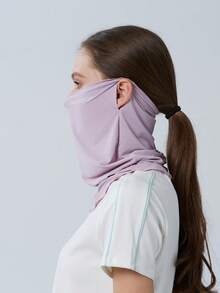 GOLOVEJOY 1 件女士时尚纯色简约颈罩防晒防紫外线清凉面罩，适合露营、骑自行车、徒步旅行、登山等户外活动