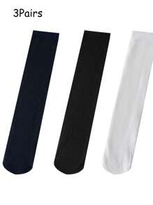 1/3/6 pares de calcetines de rayas verticales para hombre en negro, blanco, azul, calcetines delgados para primavera, verano, otoño, calcetines largos y transpirables negros para negocios