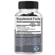 2000mg Black Maca Softgels - Energy Supplement For Men And Women To Support Daily Performance - 120 Capsules - 1 Bottle - View 2