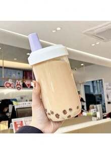 1 个大号吸管杯：透明塑料水瓶，适用于果汁、牛奶和直接饮用 - 彩色 - 查看 17