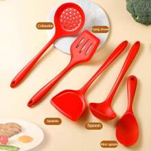 [Offre limitée] Indispensables de cuisine en silicone 1-5 pièces - Set de spatules anti-adhésives résistantes à la chaleur, louches et passoires (Lavable au lave-vaisselle/Cadeau parfait!)'