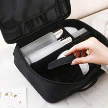 1 pieza Estuche de maquillaje profesional Estuche de belleza Mujer Maletín cosmético impermeable Organizador de maquillaje Caja de almacenamiento de viaje para manicura, Estuche de maquillaje de viaje, Organizador de estuche de maquillaje de gran capacidad Bolsa de maquillaje portátil de viaje con divisores ajustables para mujeres y niñas